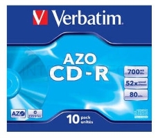 Диск CD-R Verbatim 700Mb 52x Jewel case (10шт) (43327)