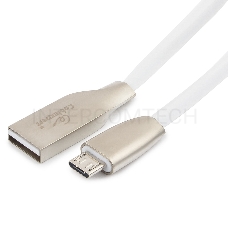 Кабель USB 2.0 Cablexpert CC-G-mUSB01W-1.8M, AM/microB, серия Gold, длина 1.8м, белый, блистер