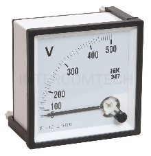 Вольтметр Э47 72х72мм 500В кл. точн. 1.5 ИЭК IPV10-6-0500-E