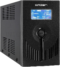 Источник бесперебойного питания CROWN Line Intractive CMU-SP650EURO USB 650VA\360W, корпус металл, 1x12V/7AH, розетки 2*EURO+3*IEC, трансформатор AVR 140-290V, съёмный кабель 1.2 м, порт RJ11/45, порт USB, защита: от перегрузки, от КЗ, от скачков напражен