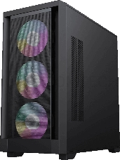 Компьютерный корпус mATX, без блока питания Gamemax DEFENDER MB mATX case, black, w/o psu, w/1xUSB3.0+2xUSB2.0, Combo Audio, w/3x12cm ARGB front fan (1xFN-12A-M6I, 2xFN-12A-S6I), w/1x12cm ARGB rear fan (FN