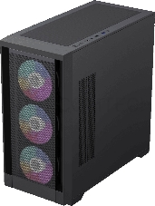Компьютерный корпус mATX, без блока питания Gamemax DEFENDER MB mATX case, black, w/o psu, w/1xUSB3.0+2xUSB2.0, Combo Audio, w/3x12cm ARGB front fan (1xFN-12A-M6I, 2xFN-12A-S6I), w/1x12cm ARGB rear fan (FN
