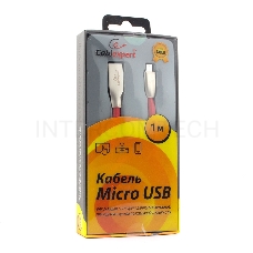 Кабель USB 2.0 Cablexpert CC-G-mUSB01R-1M, AM/microB, серия Gold, длина 1м, красный, блистер