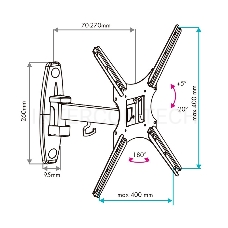 Кронштейн наст. LED/LCD телевизоров VLK TRENTO-16 black 8 шт/уп.