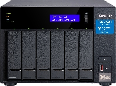 Сетевое хранилище без дисков SMB QNAP TVS-672XT-i3-8G 6-Bay NAS, Intel Core i3-8100T 4-core 3.1 GHz Processor, 8GB DDR4 RAM (max 32GB RAM), 6x 2.5/3.5 SATA HDD/SSD + 2x M.2 PCIe  SSD slot, 2xGbE LAN, 1 x 10GBase-T, 2 x Thunderbolt 3 port