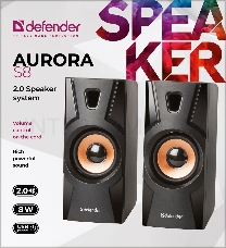 Акустическая система 2.0 Defender Aurora S8 черный, 8 Вт, питание от USB  65408