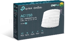 Потолочная гигабитная точка доступа TP-Link AC1750 Wireless MU-MIMO Gigabit Ceiling Mount Access Point, 450Mbps at 2.4GHz + 1300Mbps at 5GHz, 802.11a/b/g/n/ac wave 2, High Density, Seamless roaming 802.11k/v, Beamforming, Airtime Fairness, MU-MIMO, 802.3a