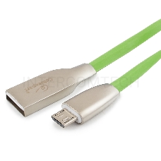 Кабель USB 2.0 Cablexpert CC-G-mUSB01Gn-1M, AM/microB, серия Gold, длина 1м, зеленый, блистер