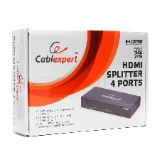 Разветвитель Gembird DSP-4PH4-02 Разветвитель HDMI Cablexpert, HD19F/4x19F, 1 компьютер => 4 монитора, Full-HD, 3D, 1.4v