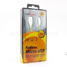 Кабель USB 2.0 Cablexpert CC-G-mUSB01Gn-1M, AM/microB, серия Gold, длина 1м, зеленый, блистер