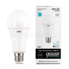 Светодиодная лампа GAUSS 73225 LED Elementary A67 25W E27 2100lm 4100K 1/10/50 0