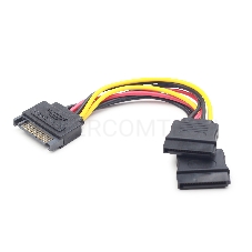 Кабель питания SATA Cablexpert CC-SATAM2F-01, 15pin (M)/2x15pin(F), на 2 SATA устр, 15см