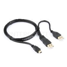 Кабель Gembird/Cablexpert CCP-USB22-AM5P-3 USB 2.0 Pro Кабель , 2xAM/miniBM 5P, 0.9м, экран, черный