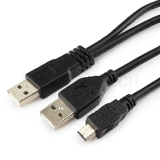 Кабель Gembird/Cablexpert CCP-USB22-AM5P-3 USB 2.0 Pro Кабель , 2xAM/miniBM 5P, 0.9м, экран, черный