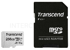 Флеш карта microSD 256GB Transcend microSDXC Class 10 UHS-I U3, V30, A1, (SD адаптер), TLC