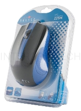 Мышь Oklick 225M черный/синий оптическая (1200dpi) USB (2but)