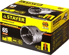 Коронка твердосплавная STAYER PROFESSIONAL 29190-65_z01  в сборе SDS+ d65мм