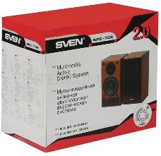 Колонки Sven SPS-702 2.0 коричневый/орех 40Вт