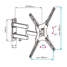 Кронштейн наст. LED/LCD телевизоров VLK TRENTO-17 black 8 шт/уп.