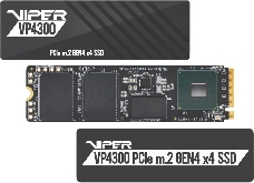 Накопитель SSD Patriot Viper VP4300 2TB, M.2 2280, VP4300-2TBM28H, PCIe 4x4, NVMe, TLC, 7400/6800, 2 heatshields, RET