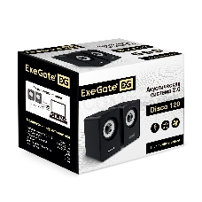 Акустическая система 2.0 ExeGate EX287054RUS Disco 120 (питание USB, 2х3Вт (6Вт RMS), 100-20000Гц, черный)