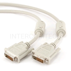 Кабель Кабель DVI-D dual link Gembird, 3.0м, 25M/25M, экран, феррит.кольца, пакет CC-DVI2-10)