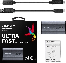 Накопитель SSD A-Data USB-C 500Gb AELI-SE880-500GCGY SE880 2.5 серый