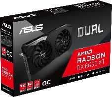 Видеокарта Asus DUAL-RX6650XT-O8G AMD Radeon RX 6650XT 8192Mb  PCI-E 4.0 128 GDDR6 2447/17500 HDMIx1 DPx3 HDCP Ret