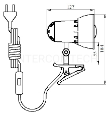 Светильник настольный Трансвит NADEZHDA1MINI/BLU на прищепке E27 лампа накаливания синий лазурь 40Вт