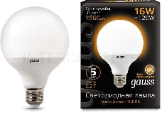 Светодиодная лампа GAUSS 105102116 LED G95 E27 16W 1360lm 3000K 1/32