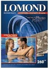 Фотобумага Lomond 1103101 A4/260г/м2/20л./белый высокоглянцевое для струйной печати