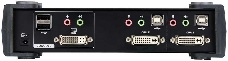 Переключатель, электрон., KVM+Audio+USB 2.0,  1 user USB+DVI =)  4 cpu USB+DVI, со шнурами USB 4х1.8м., 2560x1600 60Hz DVI-D Dual Link/2048x1536 DVI-A, настол., иПереключатель, электрон., KVM+Audio+USB 2.0,  1 user USB+DVI =)  2 cpu USB+DVI,  USB 2х 2 POR