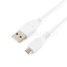 Кабель USB 2.0 Pro Cablexpert CCP-mUSB2-AMBM-W-1M, AM/microBM 5P, 1м, экран, белый, пакет