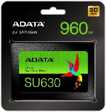 Твердотельный накопитель SSD ADATA SU630SS Client SSD 960GB  ASU630SS-960GQ-R SATA 6Gb/s, 520/450, IOPS 40/65K, MTBF 1.5M, 3D QLC, 200TBW, RTL