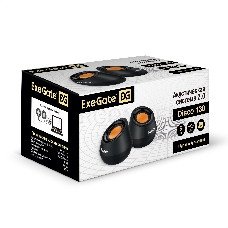 Акустическая система 2.0 ExeGate EX287060RUS Disco 130 (питание USB, 2х3Вт (6 Вт RMS), 100-20000Гц, черный/оранжевый)