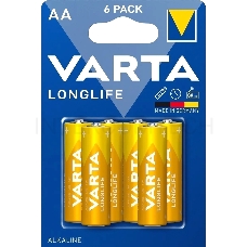 Батарейка Varta LONGLIFE LR6 AA BL6 Alkaline 1.5V (4106) (6/60/300)