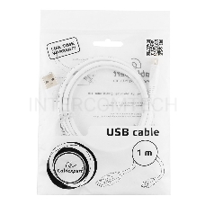 Кабель USB 2.0 Pro Cablexpert CCP-mUSB2-AMBM-W-1M, AM/microBM 5P, 1м, экран, белый, пакет