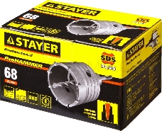 Коронка твердосплавная STAYER PROFESSIONAL 29190-68_z01  в сборе SDS+ d68мм