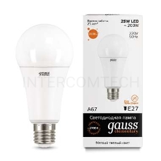 Светодиодная лампа GAUSS 73215 LED Elementary A67 25W E27 2000lm 3000K 1/10/50 0