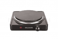 Плитка электрическая WILLMARK НS-111 (1 чугунная конфорка*155 mm, 1000Вт, корпус из нерж.стали, цвет черный)