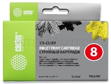 Картридж струйный Cactus CS-CLI8Y желтый для Canon MP470 MP500 MP510 MP520 MP530 (12ml)