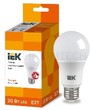 Лампа Iek LLE-A60-20-230-30-E27 светодиодная ECO A60 шар 20Вт 230В 3000К E27 IEK