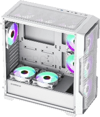 Компьютерный корпус E-ATX, без блока питания Gamemax SIEGE WH E-ATX case, white, w/o psu, w/1xUSB3.0+2xUSB2.0, Combo Audio, w/3x12cm ARGB front fan (1xFN-12A-M6I-W, 2xFN-12A-S6I-W), w/1x12cm ARGB rear fan