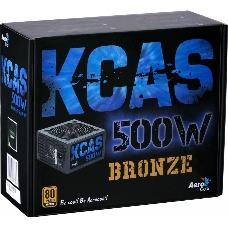 Блок питания Aerocool ATX 500W KCAS-500W PLUS 80+ bronze (24+4+4pin) APFC 120mm fan 7xSATA RTL