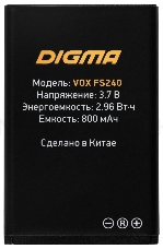 Мобильный телефон Digma VOX FS240 32Mb черный моноблок 2.44 240x320 0.08Mpix GSM900/1800