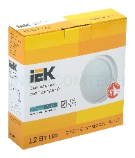 Светильник Iek LDPO0-4002-12-4000-K01  LED ДПО 4002 12Вт IP54 4000K круг белый IEK