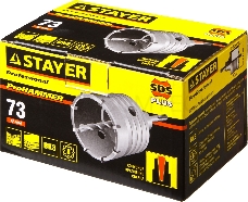 Коронка твердосплавная STAYER PROFESSIONAL 29190-73_z01  в сборе SDS+ d73мм