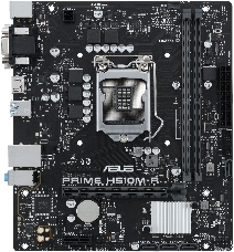 Материнская плата ASUS PRIME H510M-R-SI, LGA1200, H510, 2*DDR4, DVI+D-Sub + HDMI, SATA3, Audio, Gb LAN, USB 3.2, COM*1 header (w/o cable),mATX