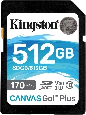 Флеш карта SD 512GB Kingston SDXC Class 10 UHS-I U3 V30 Canvas Go Plus 170MB/s