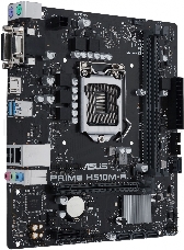 Материнская плата ASUS PRIME H510M-R-SI, LGA1200, H510, 2*DDR4, DVI+D-Sub + HDMI, SATA3, Audio, Gb LAN, USB 3.2, COM*1 header (w/o cable),mATX